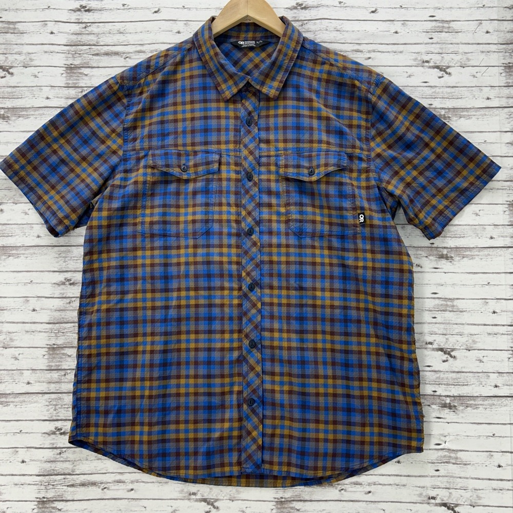 Outdoor Research Shirt Mens XL Wanderer Performance Stretch Plaid Check